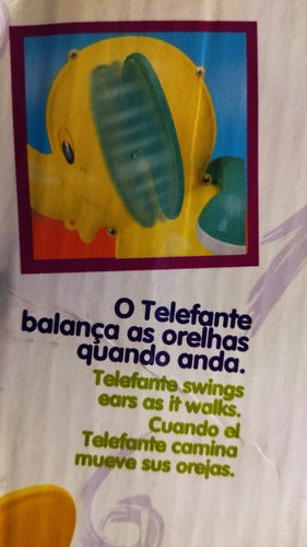 Juego De Arrastre Elefante C/ruedas Y Teléfono Mueve Orejas 6