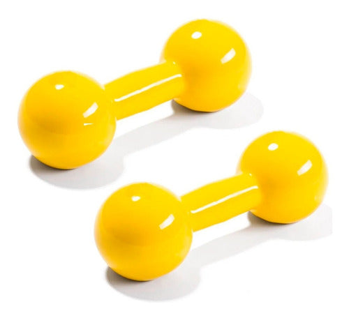 GET FIT Rubber Coated Dumbbells 1 Kg - Pair of Weights (2 Units) 0