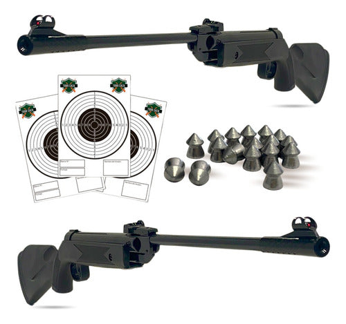 FOX Junior Spring Air Rifle with White Pellets and Sights 0