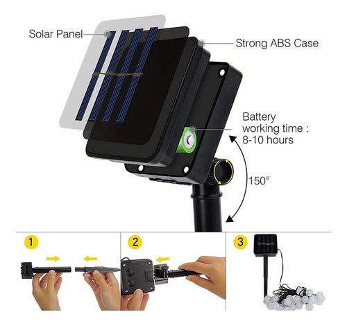 Guirnalda De Luces Solares Para Exteriores, 100 Luces Led De 4