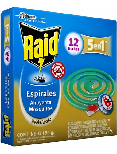 Raid® Espirales Insecticida Repelente Mosquitos 12 N - 3 Un 0