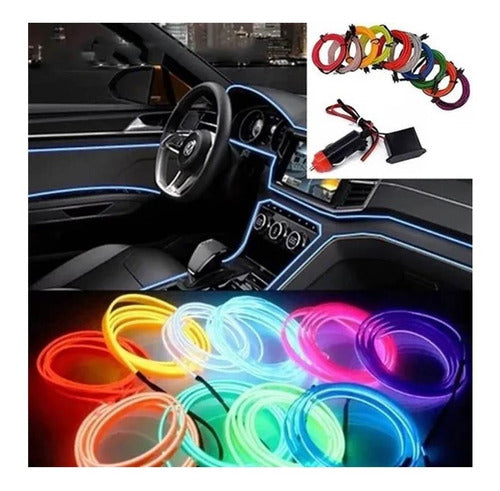 Kit Completo Cable Luz Neon 12v. 2.3mmx3m Interior Auto N22 5