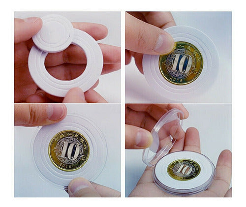 Robmar - Set of 5 Plastic Coin Holders with 3 Rings for Capsules up to 30mm 2