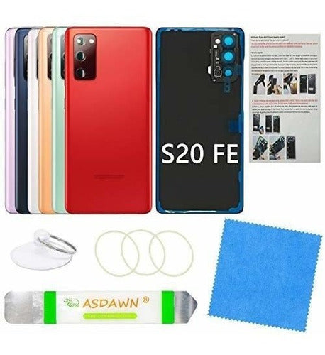 Asdawn Galaxy S20 Fe Replacement Back Glass Panel - Red 0