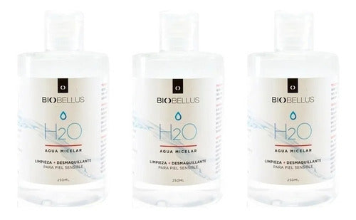 3 Agua Micelar Limpia Y Desmaquilla - Biobellus 250ml 0