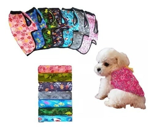 Oasis Set X2 Abrigo Polar Poncho Estampado Mascota Para Cachorros 0