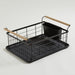 Alabama Home Design Black Steel Dish Rack with Cutlery Holder 1