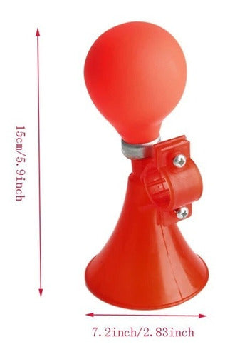 Bocina Roja Para Bicicleta, Plástico Y Goma 15cm - Nueva 3