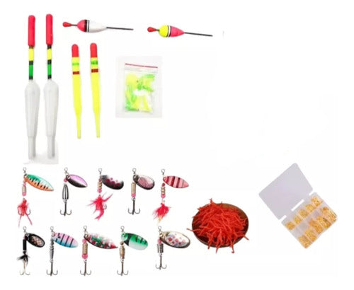 Fishing Kit 51 Pcs Fishing Lures, Hooks, and Worms 0