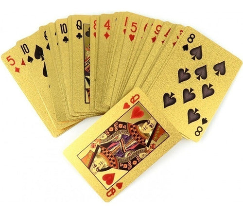 Mazo De Cartas Poker Doradas Naipes Baraja Oro X10 Mazos 2