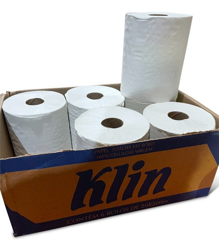 Klin Jumbo Paper Hand Towels 6 Rolls 200m 0