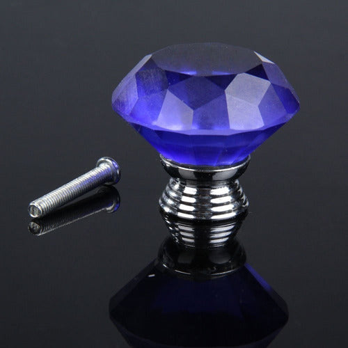 Mallofusa 10PCS Royal Blue Crystal Glass Cabinet Knob Cupboard Drawer Pull Handle 3