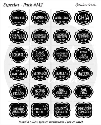 Siluetas y Vinilos 24 Adhesive Vinyl Labels for Jars - #pack M2 0