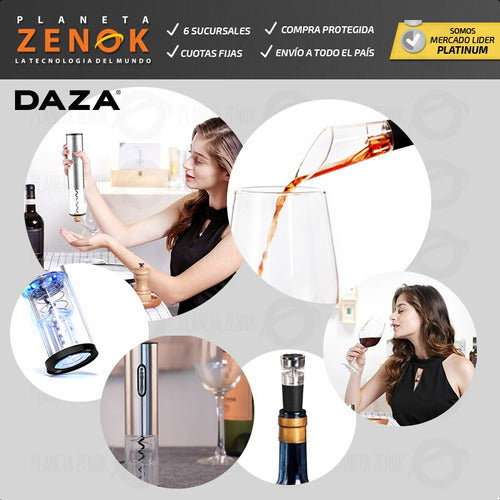 Electric Automatic USB Corkscrew Kit with Daza Pourer and Stopper 4