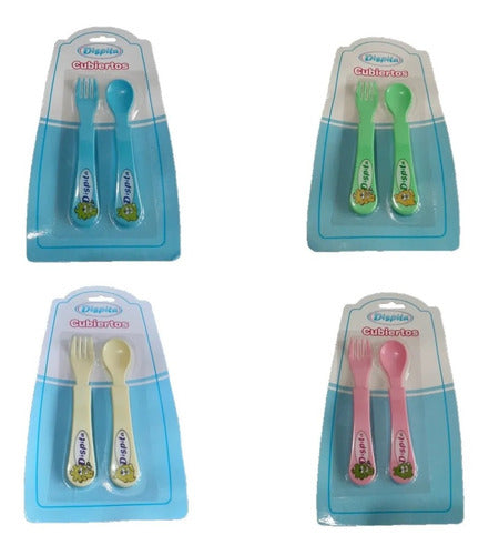 Dispita Set Of Spoon And Fork Decorated For Baby BPA Free 7