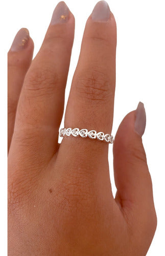 Heart Cut-Out Rings with Shiny White Steel Cubic Zirconia 0