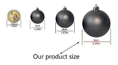 Jarcgoer Christmas Ball Ornaments, Dark Gray - Set of 25 (6cm) 2