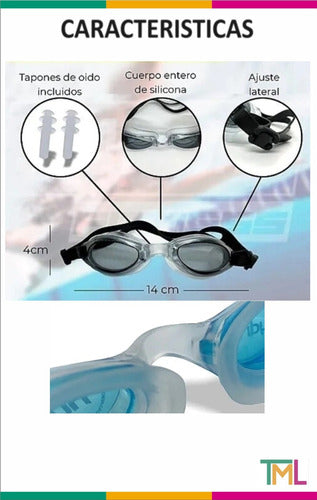 Tourmalhyn Junior Swimming Kit: Champ Jr Goggles + Unisex Swim Cap 1