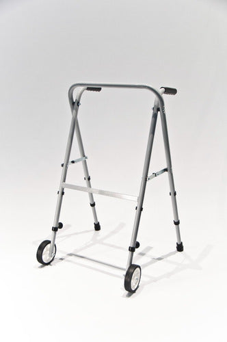 Massuar Narrow Iron Folding Walker with Wheels Adjustable 1