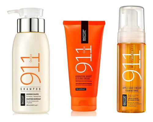 Kit Shampoo + Mousse + Crema De Peinado 911 Biotop 0