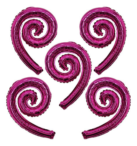 Set Pack Globos Espiral Fucsia X 5u 0