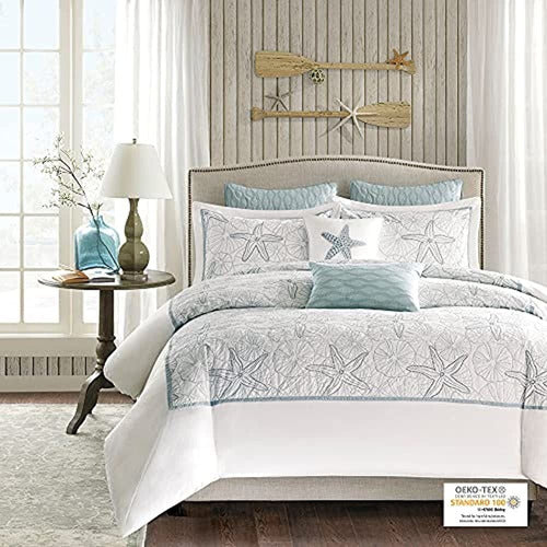 Harbor House Maya Bay King Size Duvet Cover - White, Blue 1