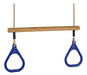 Huawell Wooden Trapeze with Plastic Gym Rings 1