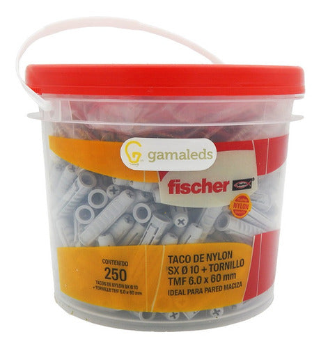 Fischer Tarugo Tornillo Sx10 Tmf 6 X 60 Balde 250 Unidades 0