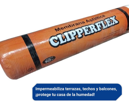 Rollo Membrana Techo Asfáltica  1x10mt 40kg Clipperflex 1