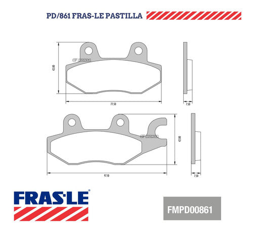 Fras-le Pastilla De Freno PD/861 Honda CBX 250 Twister 03/15 3