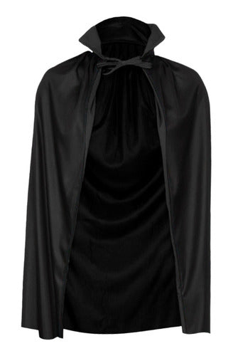 Party Store Short Premium Dracula Cape 80cm Black with Collar 1