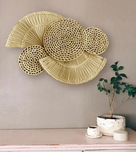 Decoração De Parede Boho Composição Cestos Palha Nice 3