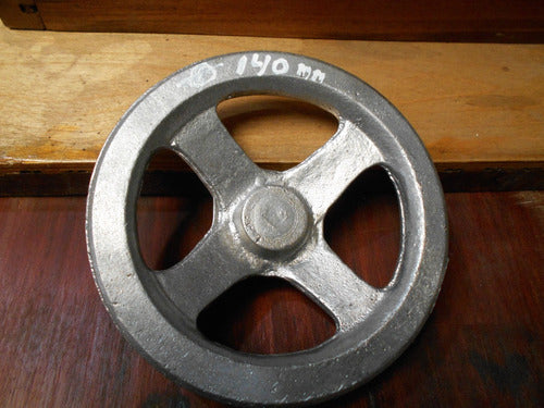 Universal Cast Aluminum Pulley Wheel 14cm Diameter 1
