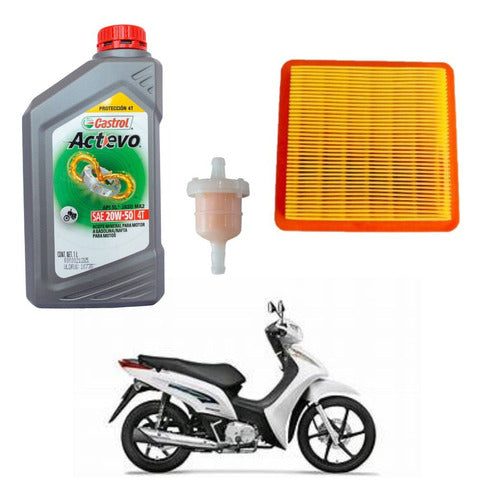 Kit Service Honda Biz C 125 Castrol  + Filtro Aire Wega 0