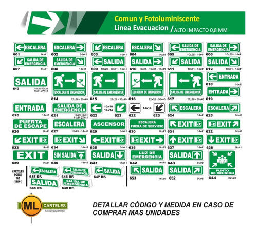 Cartel Evacuacion Entrada Izquierda 14x41 1