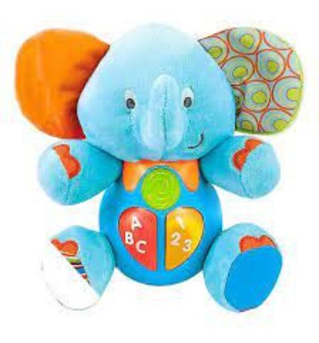 Peluche Didactico Amigo Inteligente Elefante Celeste Winfun 0