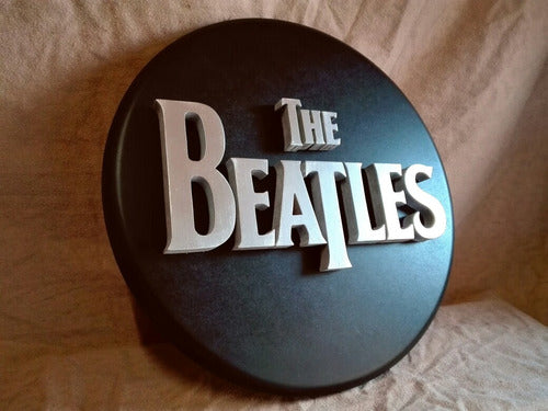 The Beatles !!! Wooden 3D Sign 35 X 35 Cm 1