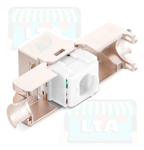 Módulo Rj45 Hembra Cat6a Stp 180º Sin Herramienta Ik6af18t 5