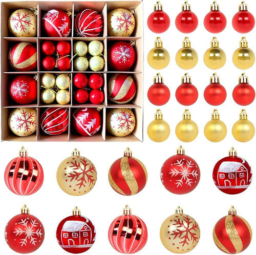 Adornos De Navidad Juego De 42 Bolas Para Arbol Rojo Y Oro 0