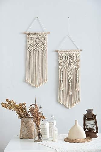 Mkono Pequeño Macrame Pared Colgante Decoracion Boho Chic 2