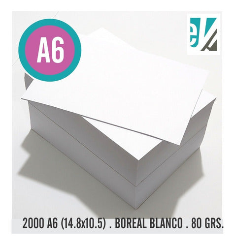 Boreal 2000 Hojas A6 Blanco De 80 Grs 0