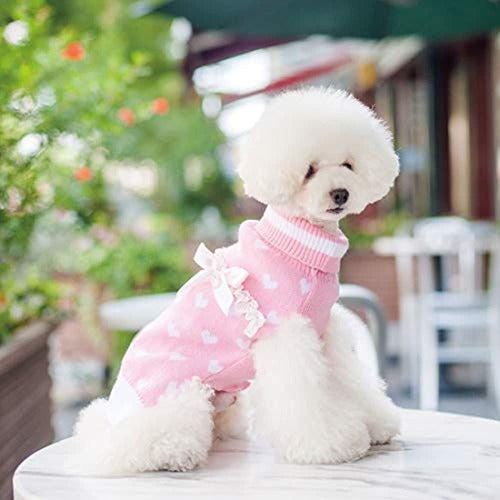 Kyeese Stylish Pink High Neck Dog Sweater 1