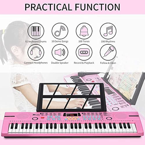 24HOCL 61-Key Piano Keyboard, Piano Keyboard for Kids 2