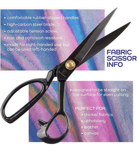 BambooMN Sewing Scissors Set, Pinking Shears/Embroidery/Fabric/3 Pack 5