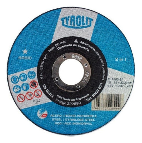 Tyrolit Cutting Disc 222899 Basic 115 X 1.6 X 22.23 Tyrolit X25u 2