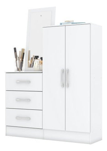 Compramas Comfortable Panel Wardrobe, 3 Drawers, Door with Mirror 1