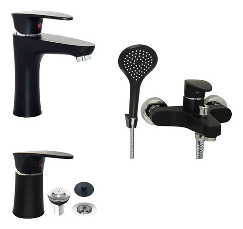 Mozart Griferia Doha Complete Bathroom Set: Shower, Bidet, and Lavatory 0