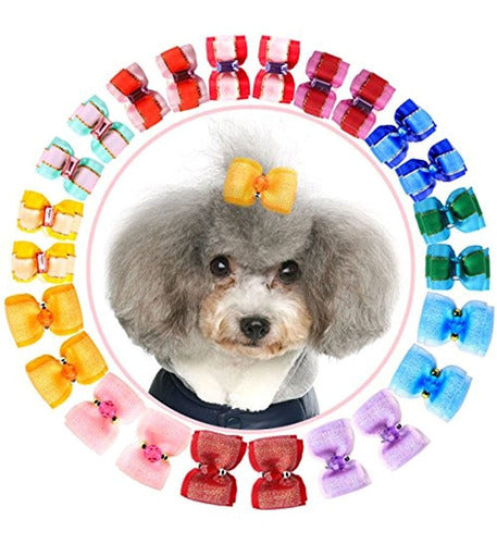 Yoy 24 Pcs12 Pares Adorable Grosgrain Cinta Pet Dog Hair Arc 0