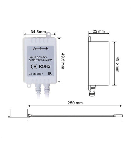 Er Chen LED Regulator 24 Keys, Wireless Remote Control DC5-24V 4