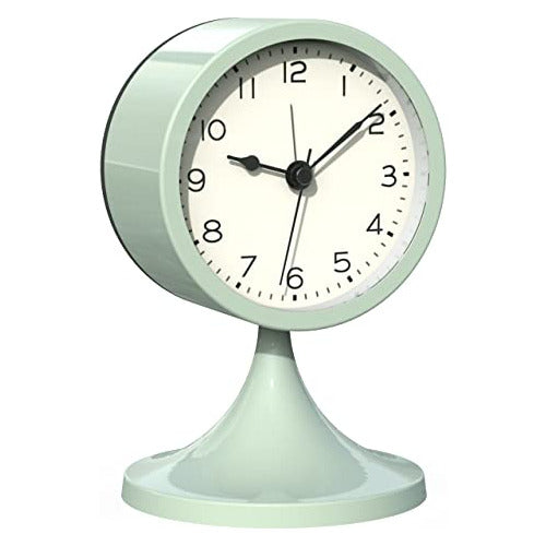 Reloj Despertador De Escritorio 7 Cm Blanco Con Luz 0